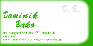 dominik bako business card